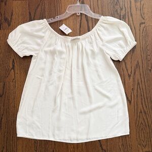 Women's On Off-Shoulder Puff Sleeve Top - White XS